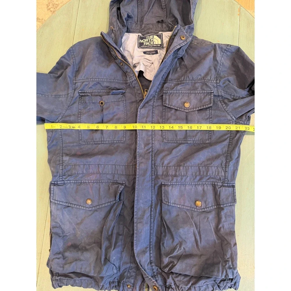 The North Face Mens Navy Blue California Heritage Field Jacket Hooded Size M
